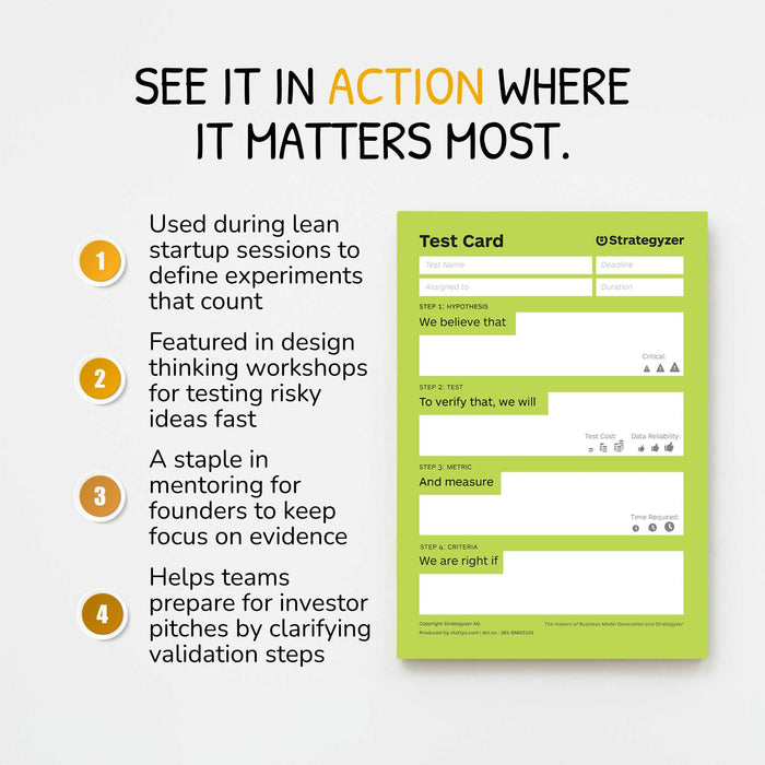 Strategyzer Business Model Test Card – Frame & Validate Business Ideas