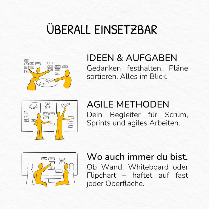 Stattys Notes M (20 × 10 cm) – Elektrostatische Notizzettel für große Ideen & Pläne