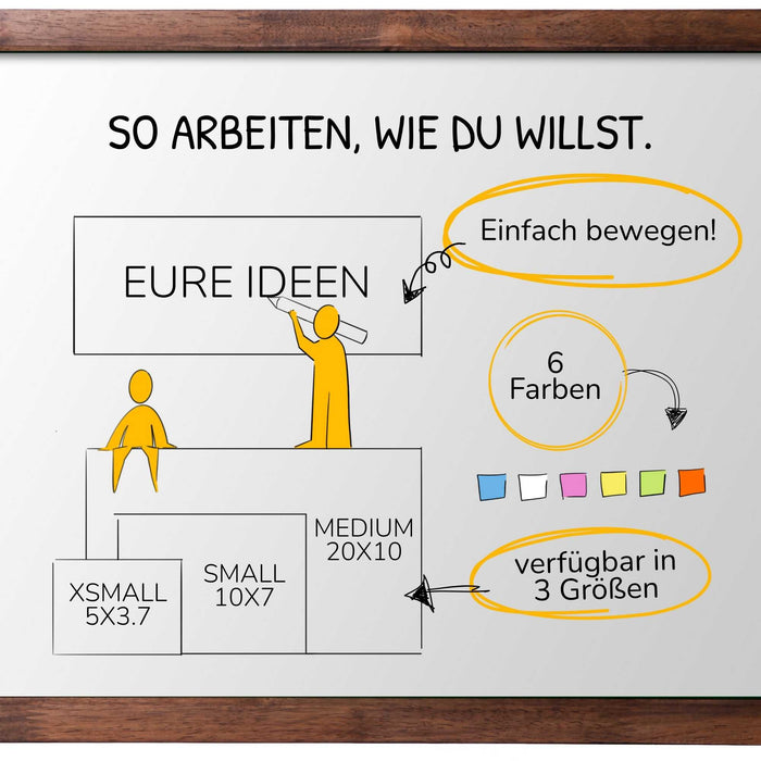 Stattys Notes M (20 × 10 cm) – Elektrostatische Notizzettel für große Ideen & Pläne