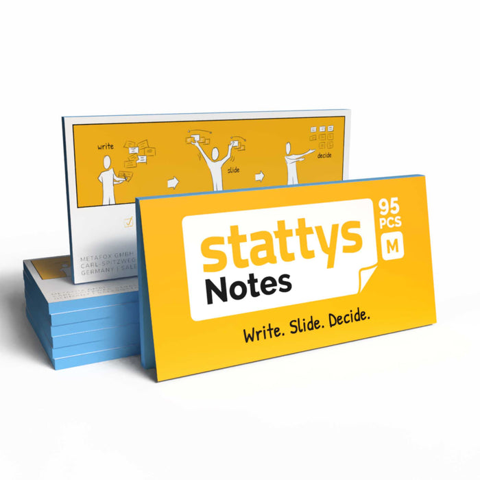 Stattys Notes M – 5 Sets elektrostatischer Haftnotizen