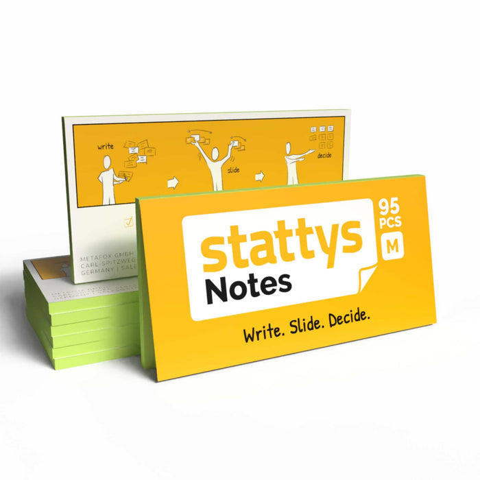Stattys Notes M – 5 Sets elektrostatischer Haftnotizen