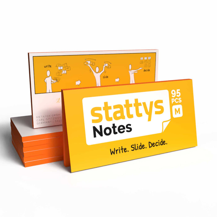 Stattys Notes M – 5 Sets elektrostatischer Haftnotizen