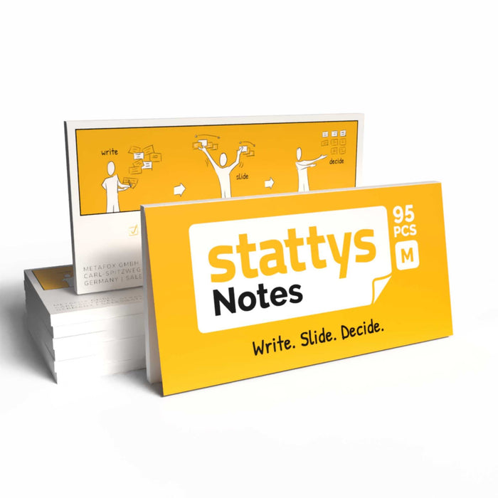 Stattys Notes M – 5 Sets elektrostatischer Haftnotizen