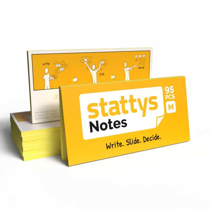 Stattys Notes M – 5 Sets elektrostatischer Haftnotizen