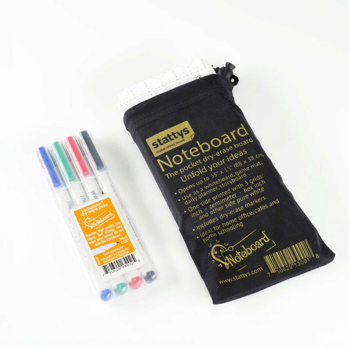 Stattys Noteboard – Foldable Whiteboard with 4 Markers