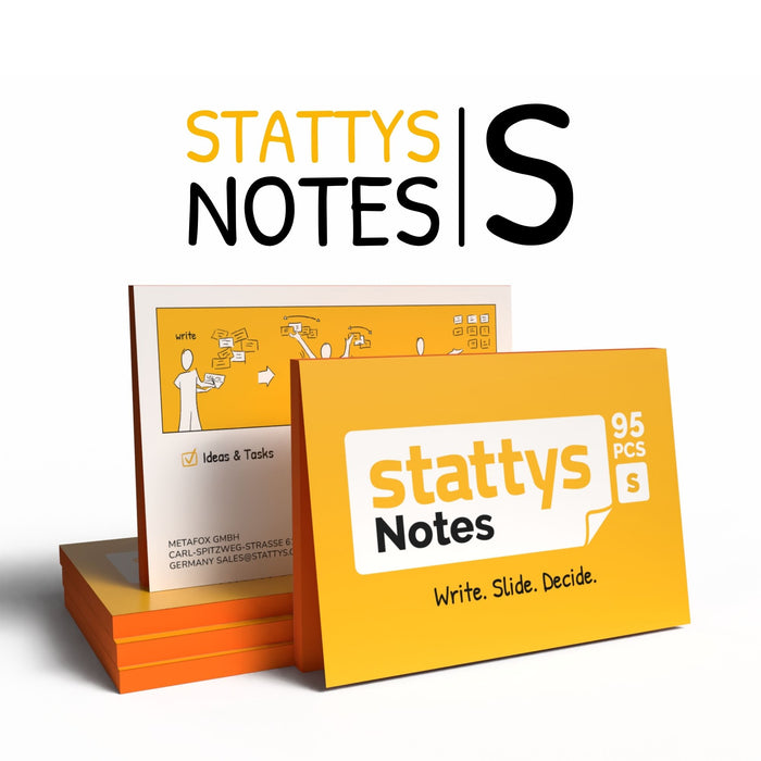 Stattys Notes S (10 x 7 cm) – Elektrostatische Notizzettel für Planung & Struktur