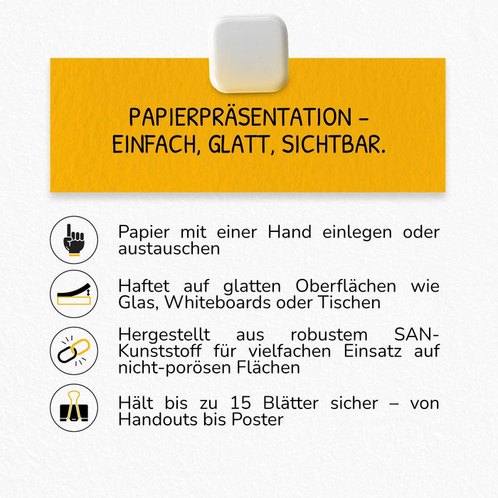 SticcosClip (4.4 x 3.5 cm) – Reusable Clip for Paper & Notes