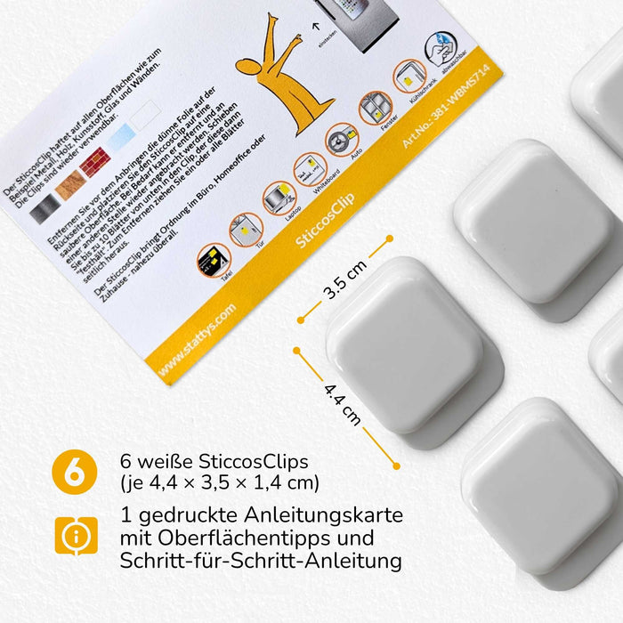 SticcosClip (4.4 x 3.5 cm) – Reusable Clip for Paper & Notes