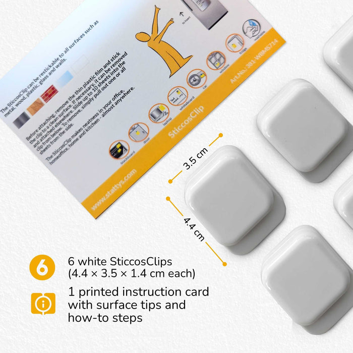 SticcosClip (4.4 x 3.5 cm) – Reusable Clip for Paper & Notes